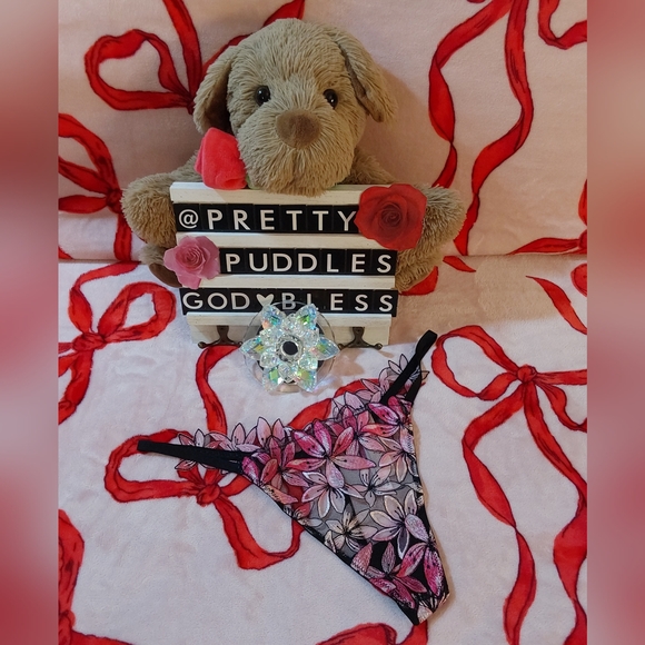 🪷 VS Very Sexy Ziggy Glam Floral Embroidery Thong Panty 🪷 - Picture 6 of 16